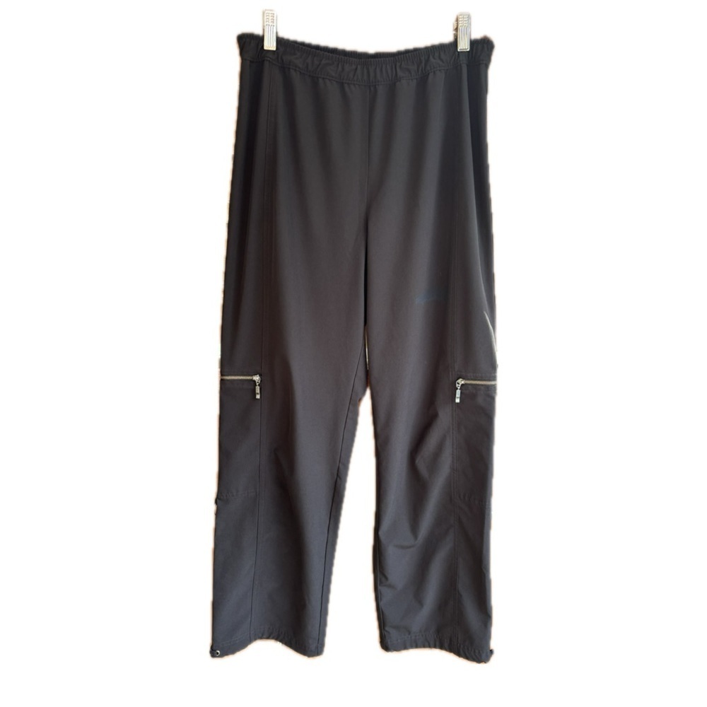 Chico’s Zenergy Black Active Pants Ladies Sz 1 Drawstring Bottoms Zipper Pockets